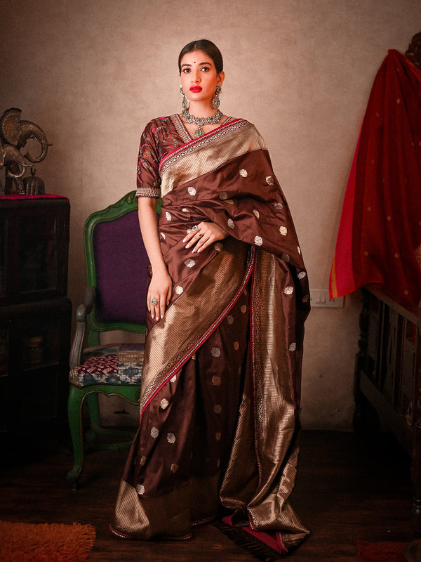 Behold the Splendour of Saree Royalty in Katan Silk