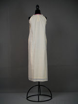Cream Halter Neck Kurti with Floral Block Print and Sequins Work