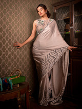 Elegant Satin Silk Saree with Net Blouse has Eternal Appeal