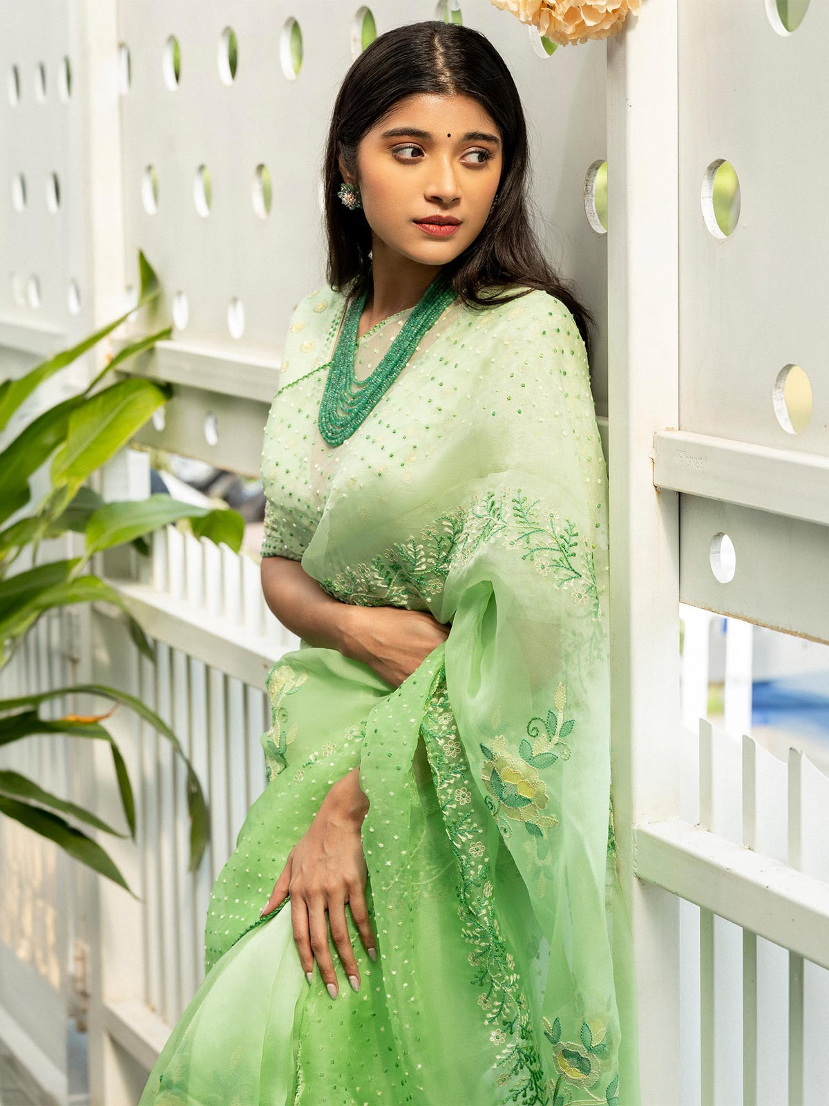 FROSTED FERN SAREE