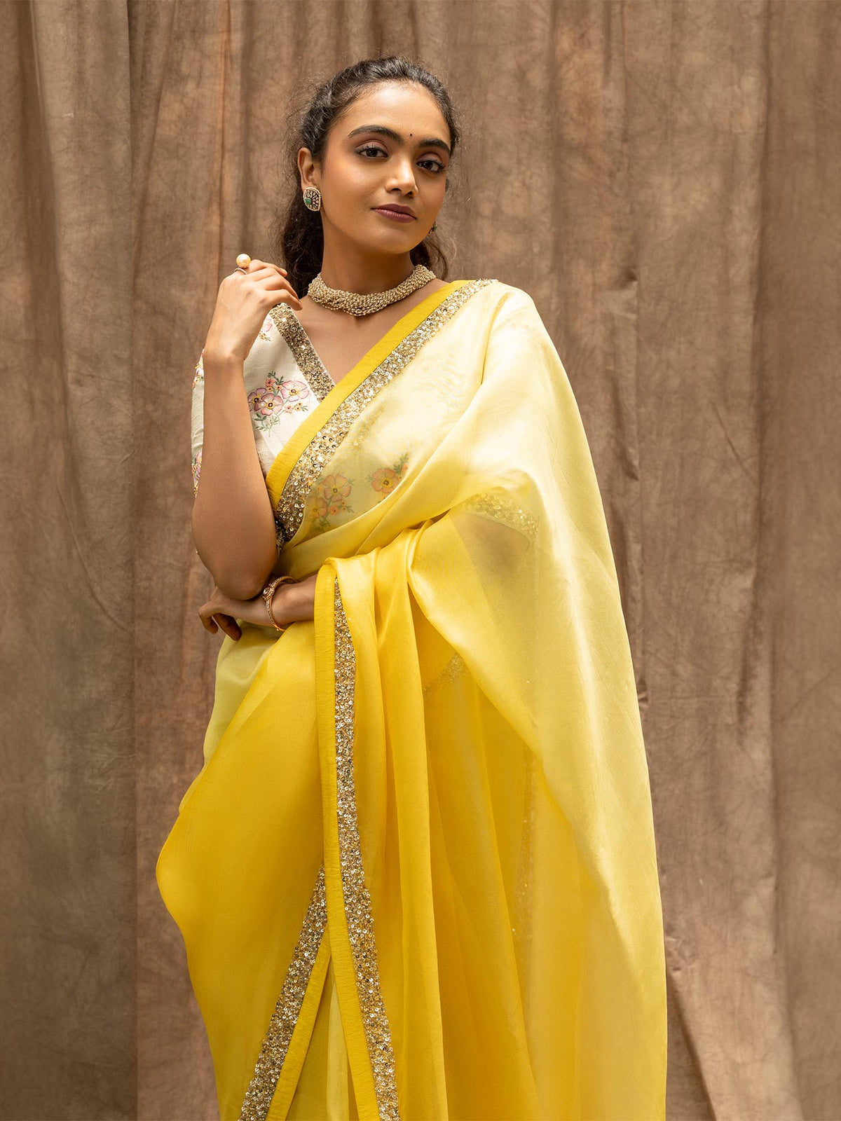 GOLDEN PETAL SAREE